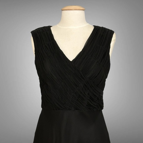 VTG Robbie Bee Womens Dress 6 Black Silk Satin Lined Chiffon Whimsigoth Fairy - Picture 3 of 15